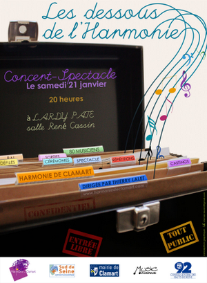 affiche du spectacle Les dessous de L'Harmonie